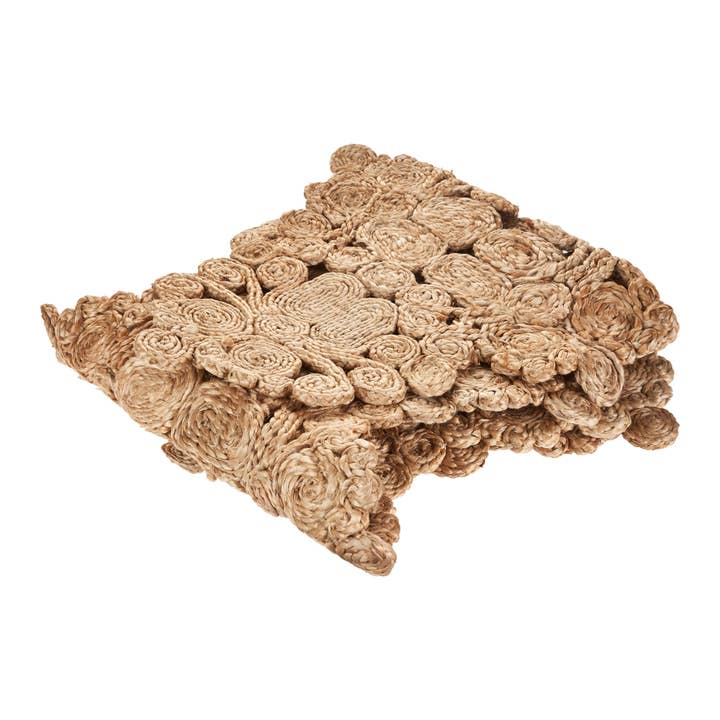 Natural Bordered Braided Jute Table Runner for wholesale on Faire2