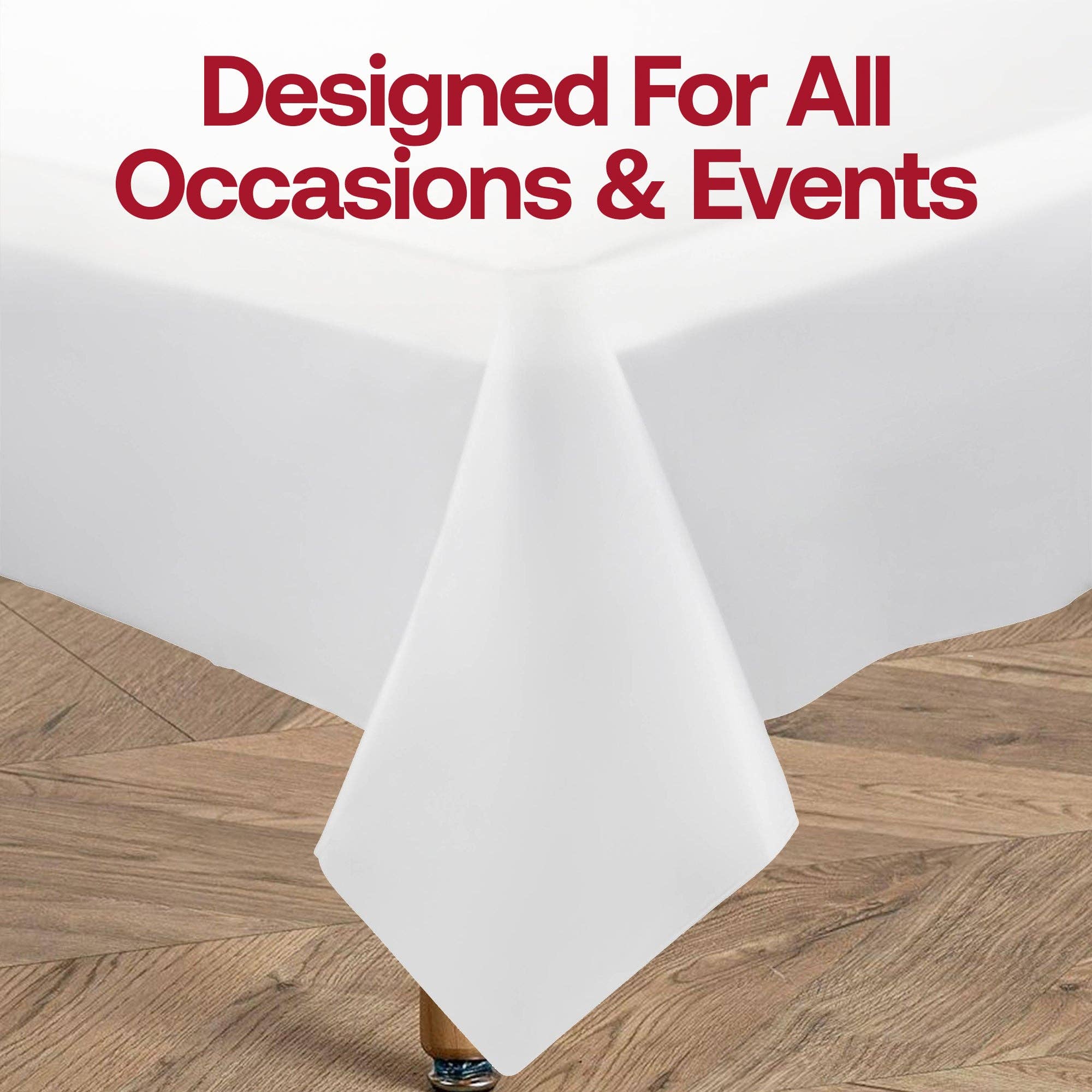 Smarty had a Party - Wholesale Disposable Table Cover/Runner - 54" x 108" White Rectangular Plastic Tablecloth - 1 pc5