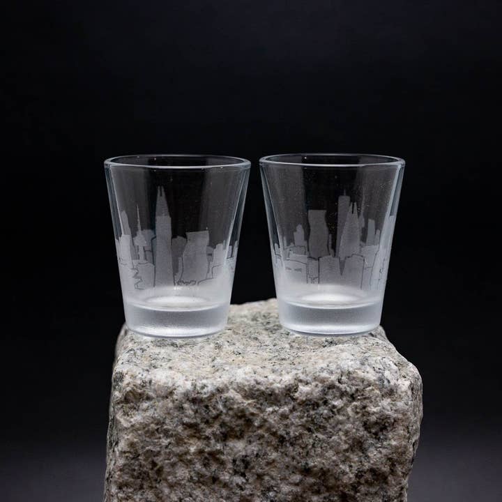 Urban & Etched - Wholesale Shot glass - Seoul, South Korea Skyline Shot Glasses - Set of 4- Etched 2 oz. Shot Glasses1