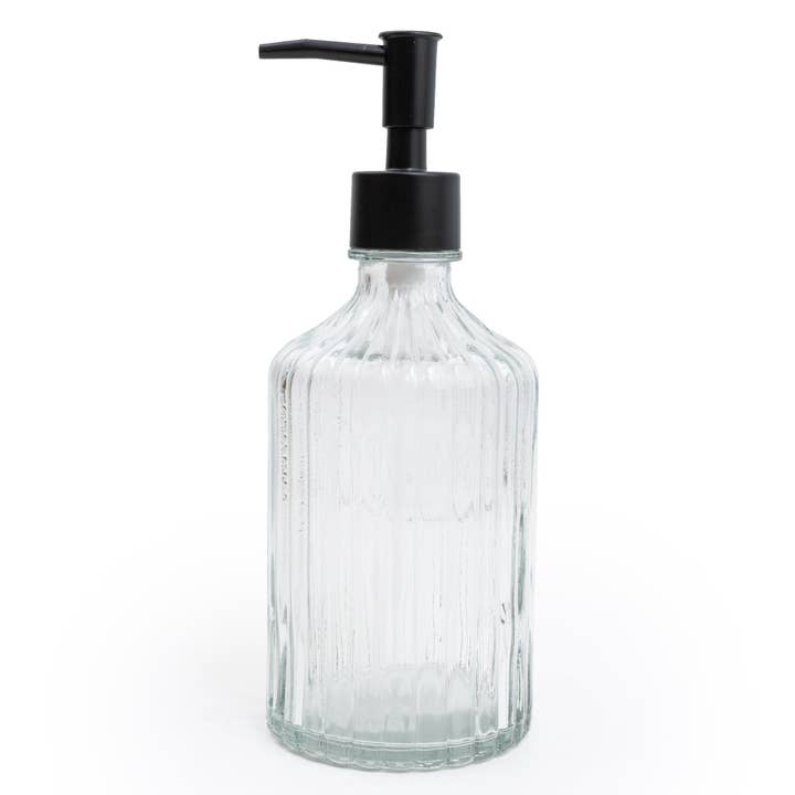 Candlelight Products Ltd – wholesale Soap dispenser – Clear Glass Soap Dispenser With Black Pump 4PK1