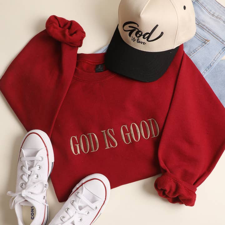 Fashion City - Wholesale Sweatshirt - Unisex - GOD IS GOOD Embroidered Heavyweight Sweatshirt7