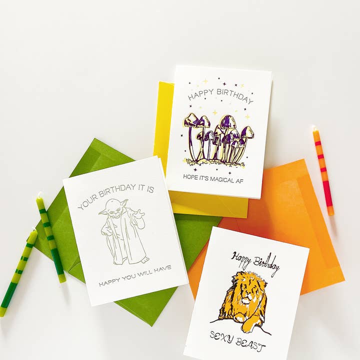 Steel Petal Press - Wholesale Birthday Card - Sexy Beast Birthday - Letterpress Birthday Greeting Card