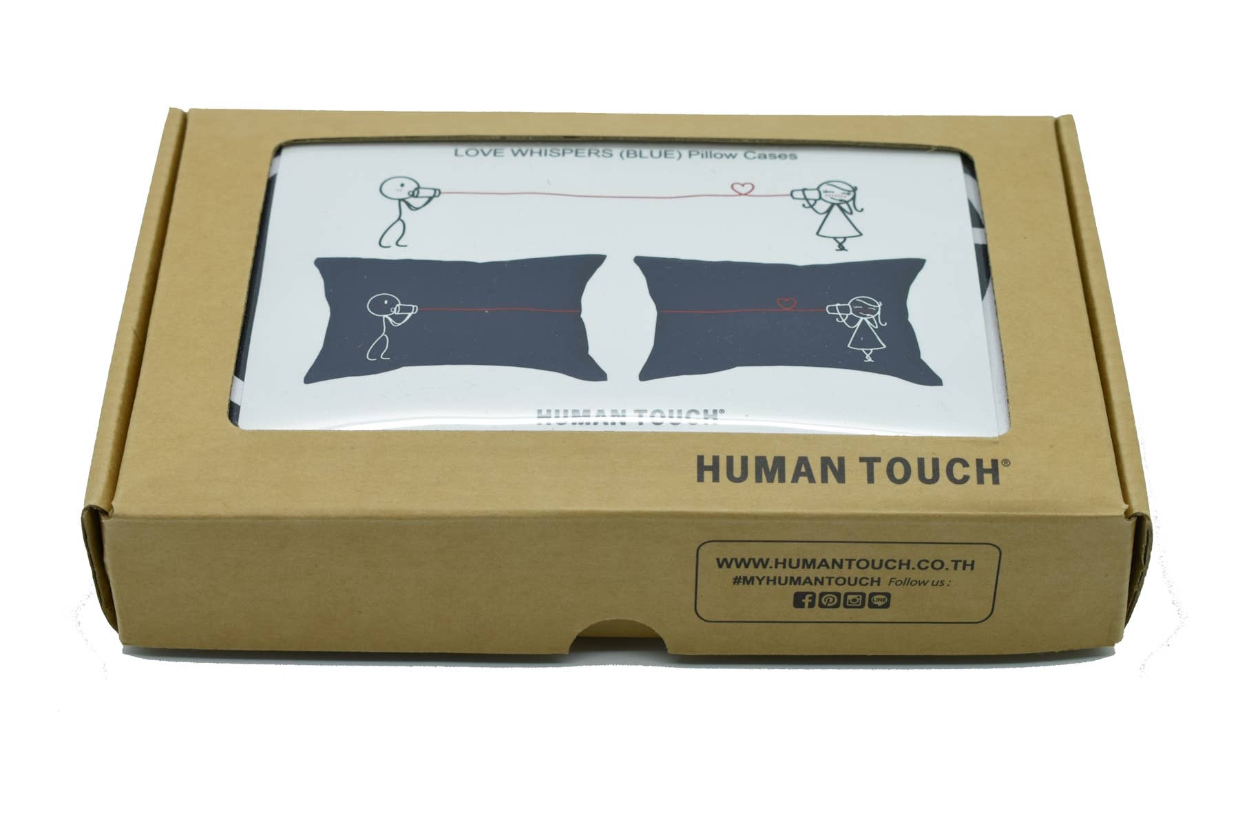 Rare Gear - Wholesale Bedding Pillowcase/Sham - Human Touch, Romantic Couple Pillow Cases. Love Whispers Blu1