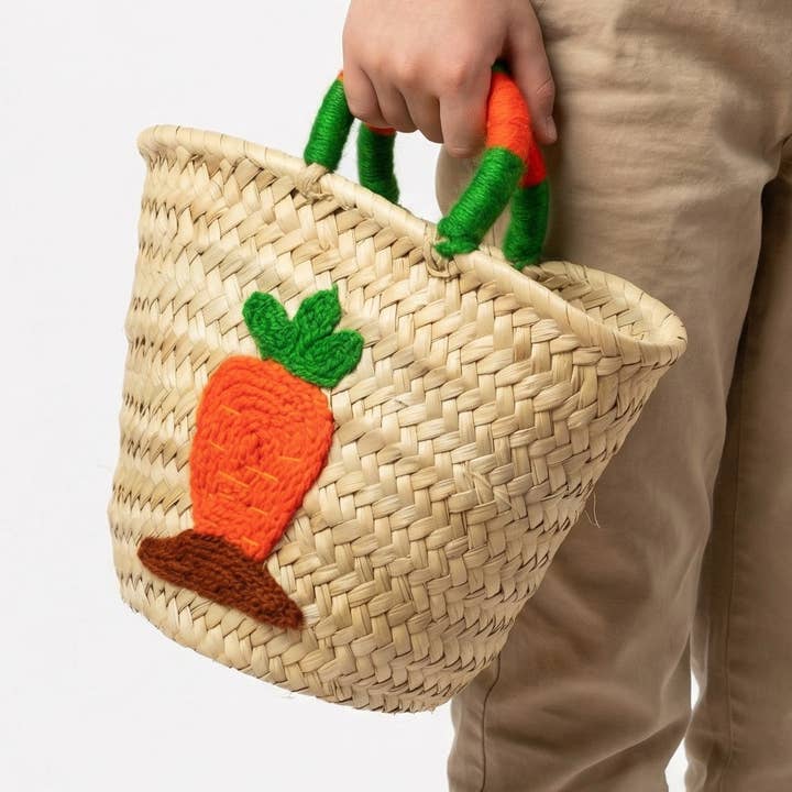 Panier en paille et carotte tissé à la main - Petit & Moyen pour la vente par Melecraft