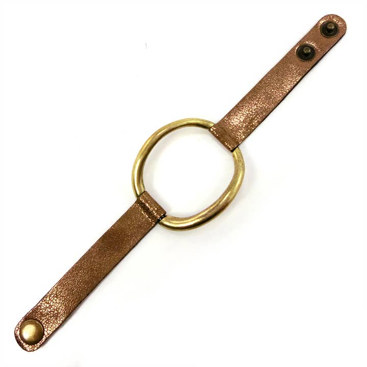 Bijoux Desert - Wholesale Cuff Bracelet - Oval Metal Leather Bracelet1