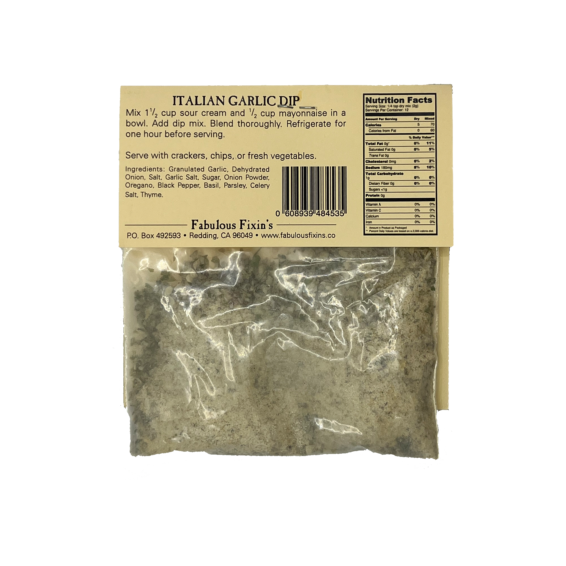 Fabulous Fixins - Wholesale Dip - Italian Garlic Dip1
