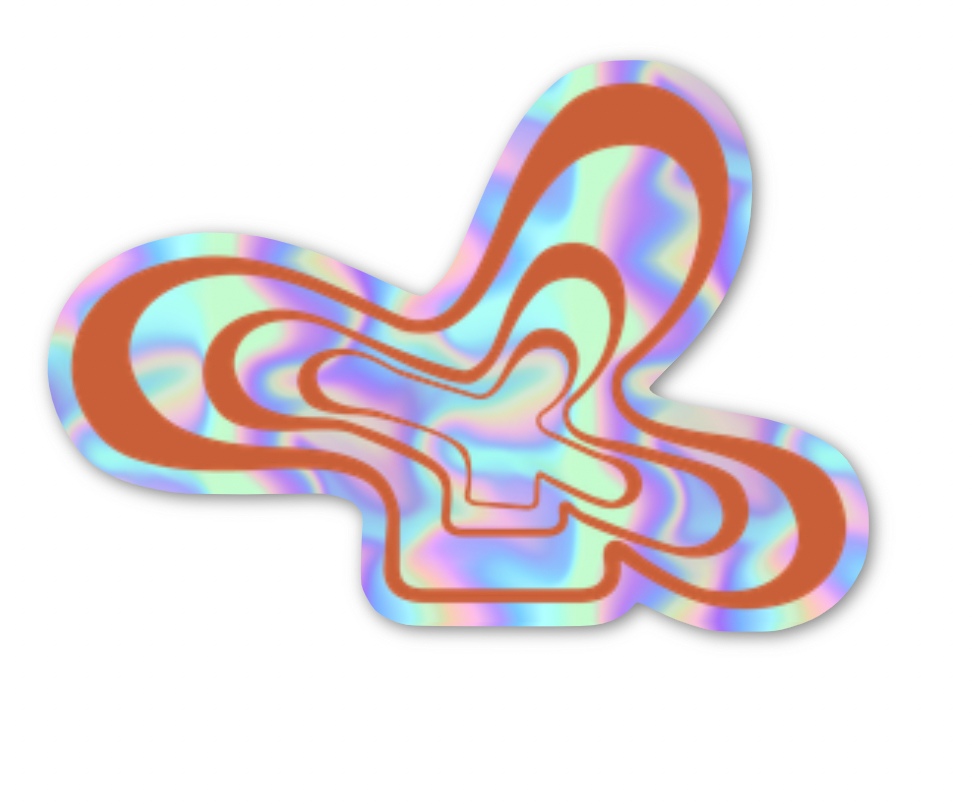 Kickback Club - Wholesale Sticker - Groovy Flower Holographic Sticker in Bright Colors4
