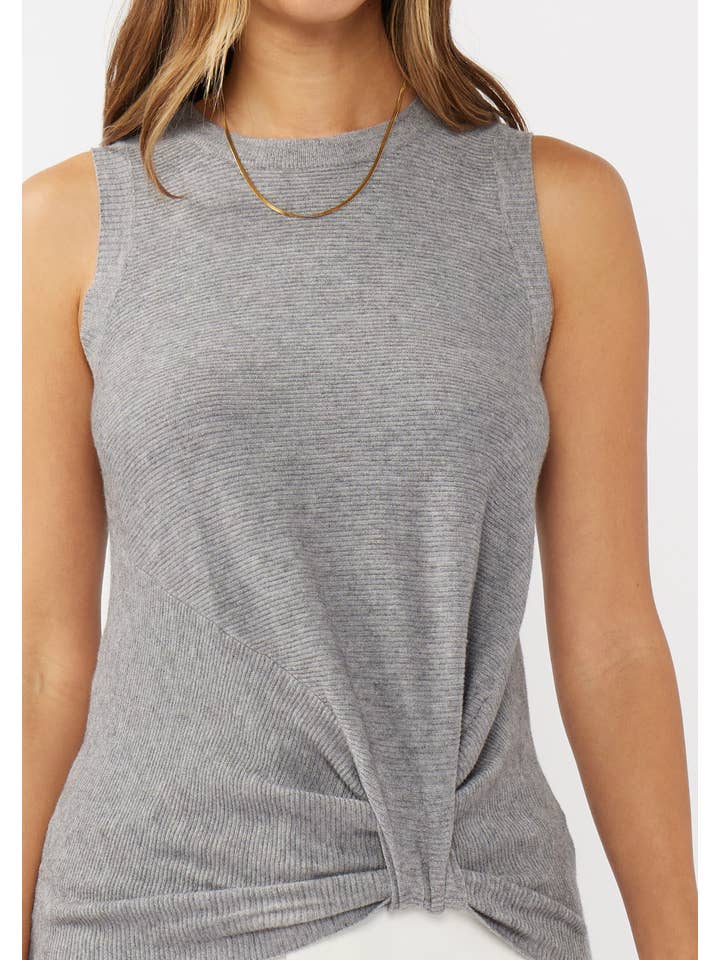 Lovestitch - Wholesale Tank Top - Women's - Ribbed Knot Front Sweater Tank 9