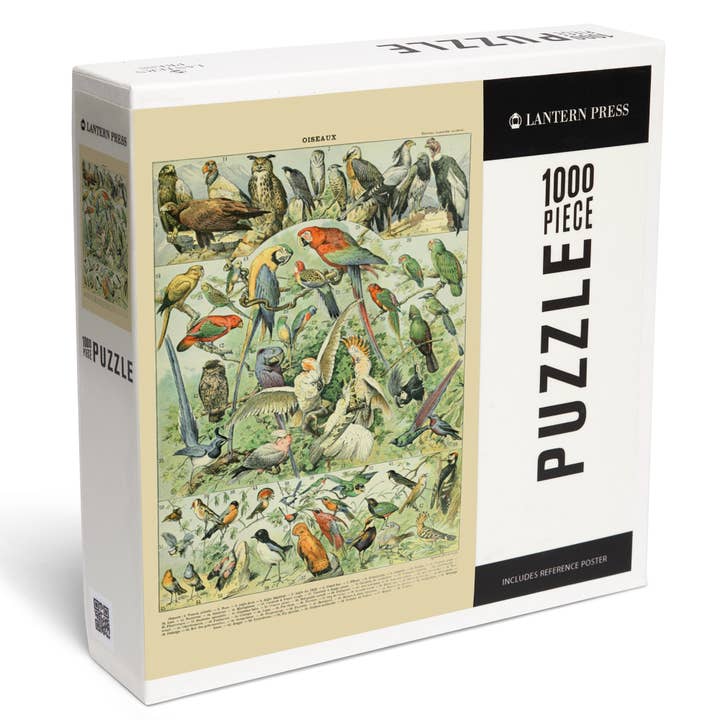 PUZZLE DA 1000 PEZZI Uccelli, A, exlibris vintage per la vendita all'ingrosso da parte di Lantern Press