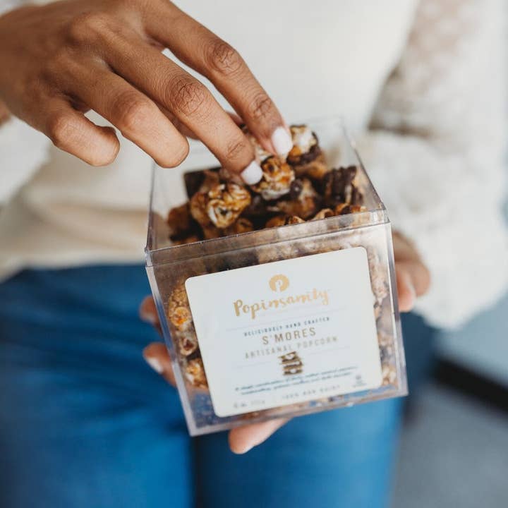 Popinsanity Popcorn & Confections - Wholesale Popcorn - S'mores Gourmet Popcorn - Fancy Acrylic Gift Box1
