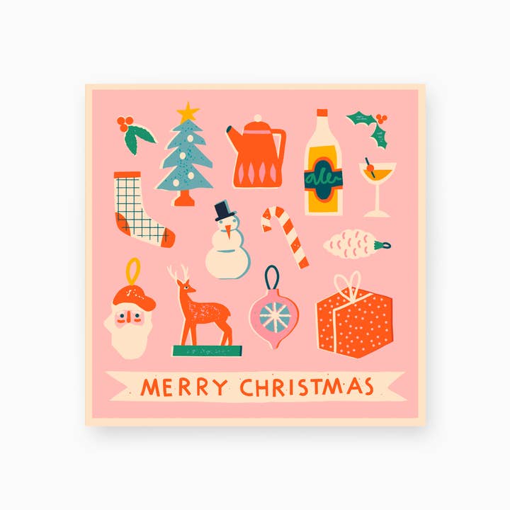 Frankie & Claude - Wholesale Matches - Chunky Match Box: Pink Vintage Christmas