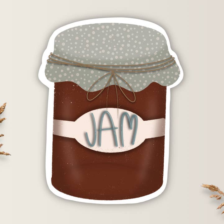 COTTAGECORE JAM JAR WEATHERPROOF VINYL & PAPER STICKER for wholesale by Drifting Souls Paper Co.