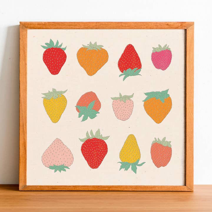 Just Strawberries Art Print Kaari's Kitchen for wholesale by Kaari & Co.