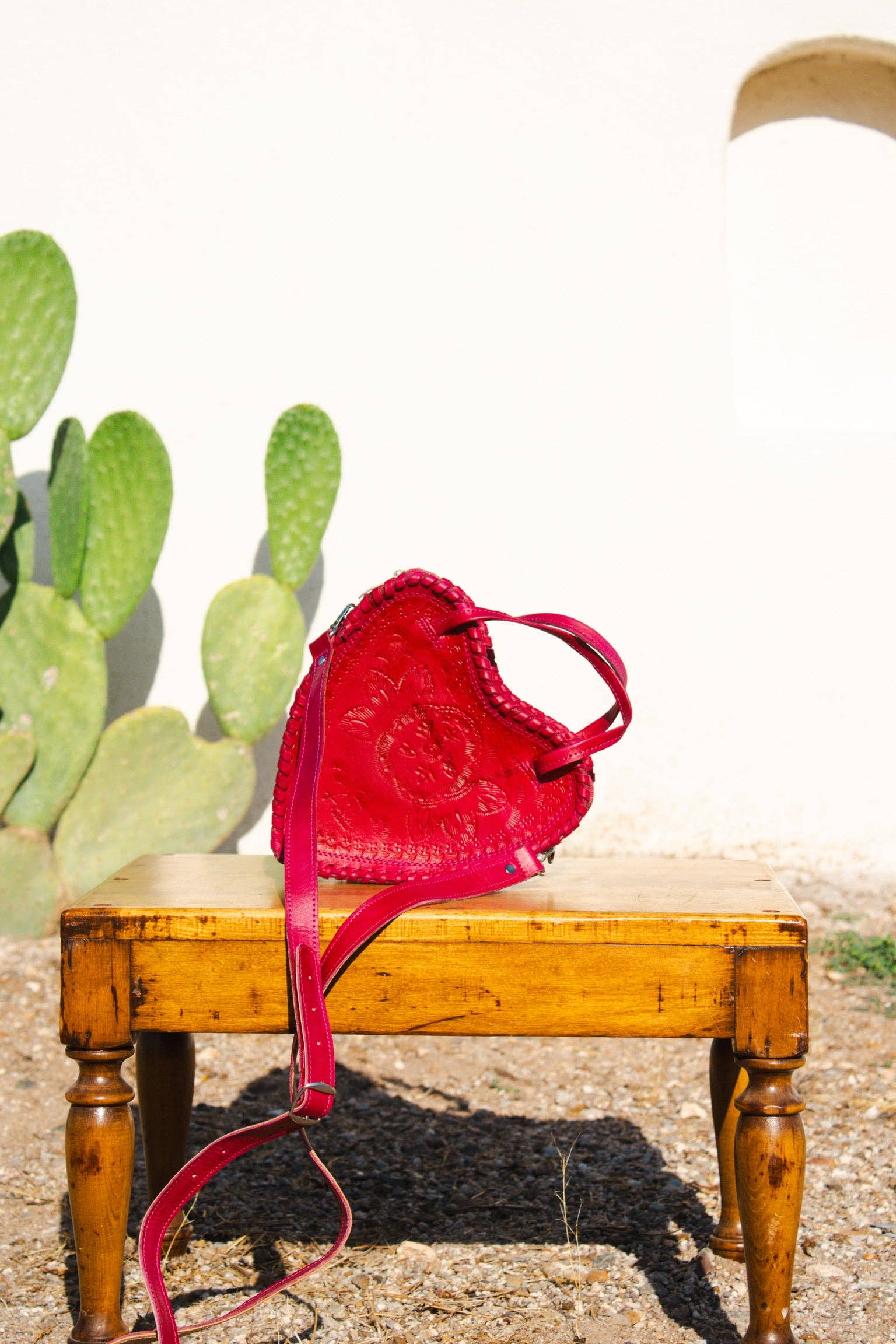 Adela Artisan Made LLC - Wholesale Crossbody Bag - Women's - Red Heart Leather Purse16