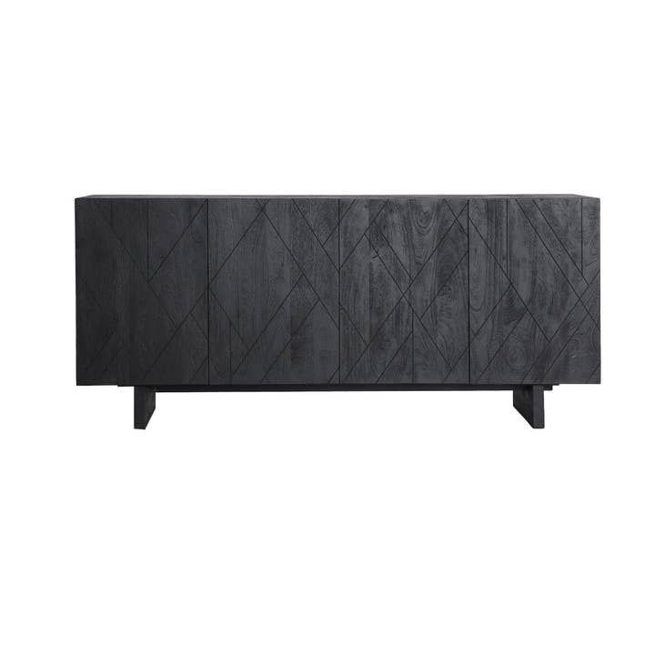Bouloc Sideboard, contemporary in mango wood, in black for wholesale by Kodu