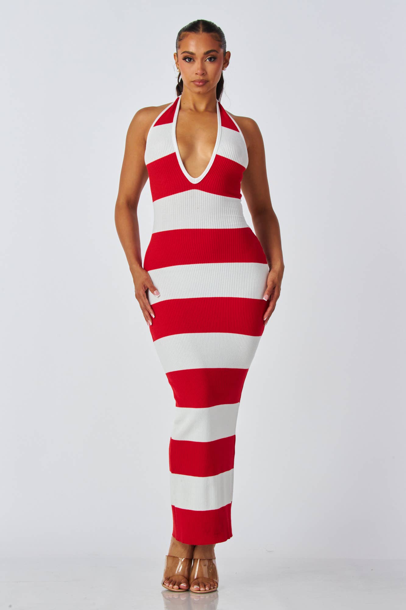 5besties inc - Wholesale Dress - Women's - BOLD STRIPE KNIT MAXI DRESS4