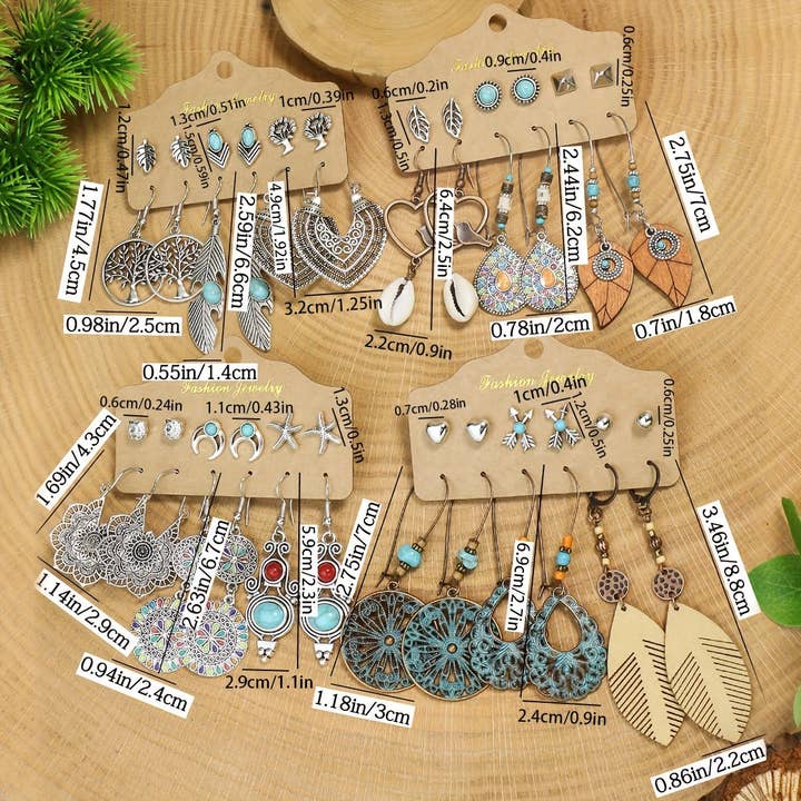 Magia Design - Wholesale Jewelry Set - Bohemian Vintage Earrings Set (6 Pairs)3