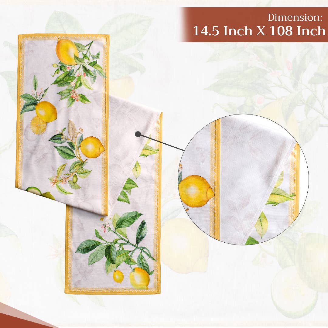 Maison d'Hermine - Design in Every Thread - Wholesale Table Runner - Table Runner 100% Cotton - Double Layer - Limoncello9