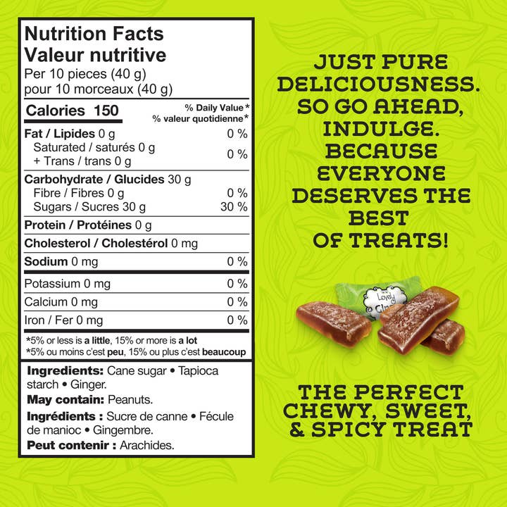 Lovely Candy Company - Wholesale Gummy - Original Ginger Chews Candy - Gluten Free, Vegan, Non-GMO1