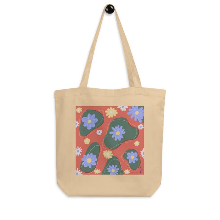 Sac en toile Flower Power pour la vente par Well Rounded Designs