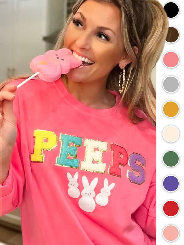 Peeps Ideal Chenille Sweatshirt for wholesale by Sugar Stitch