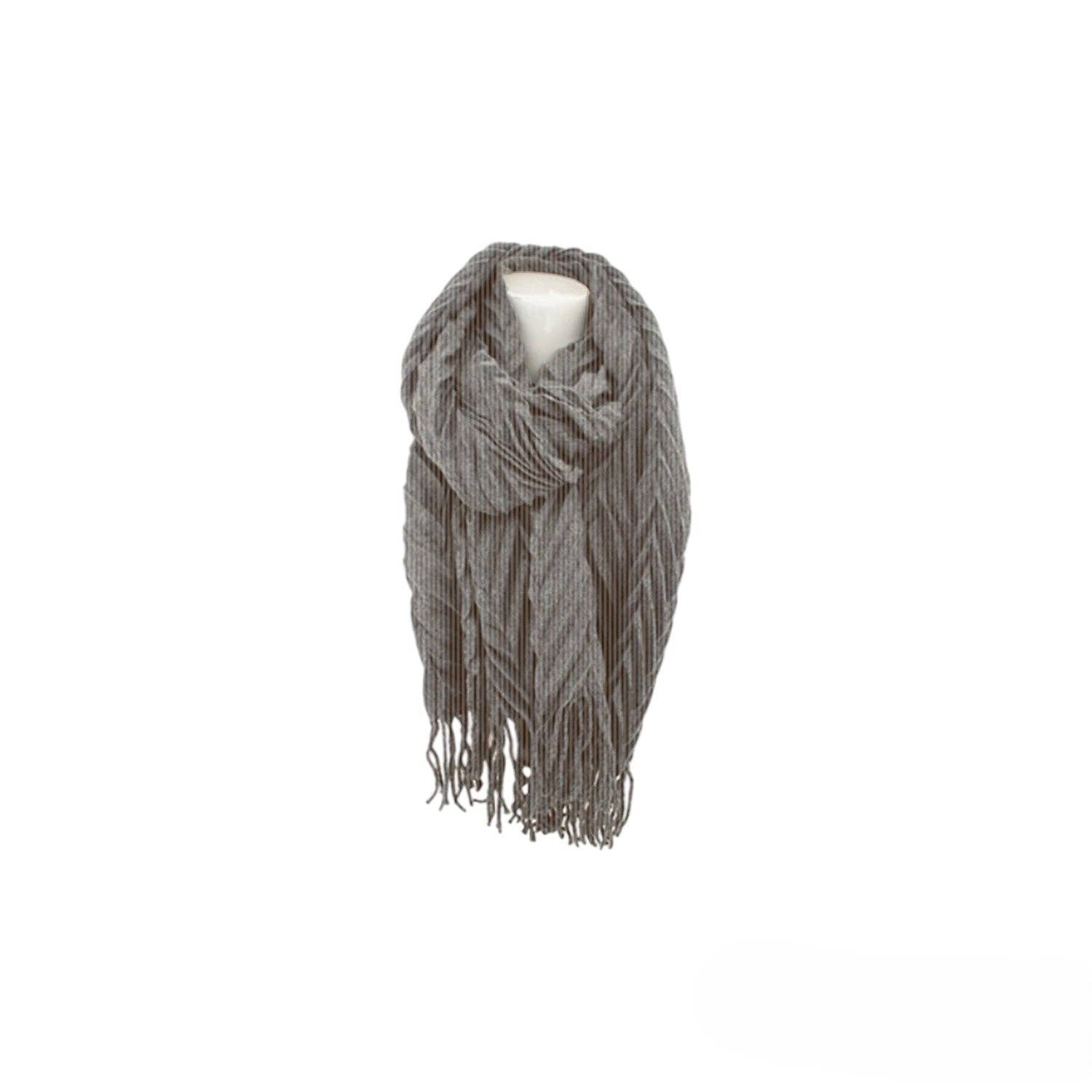 VewoTex - Wholesale Scarf - Women's - Winter Women's Scarf » Fringed Scarf 220 x 72 cm » Women's Scarf with Pleated Look » Winter Scarf Soft Cashmere Pleated1