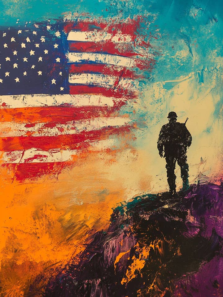 Soldier - American USA Patriotic Wall Art Prints - 8"x10" Art Print for 11"x14" Frame for wholesale by Mowbi