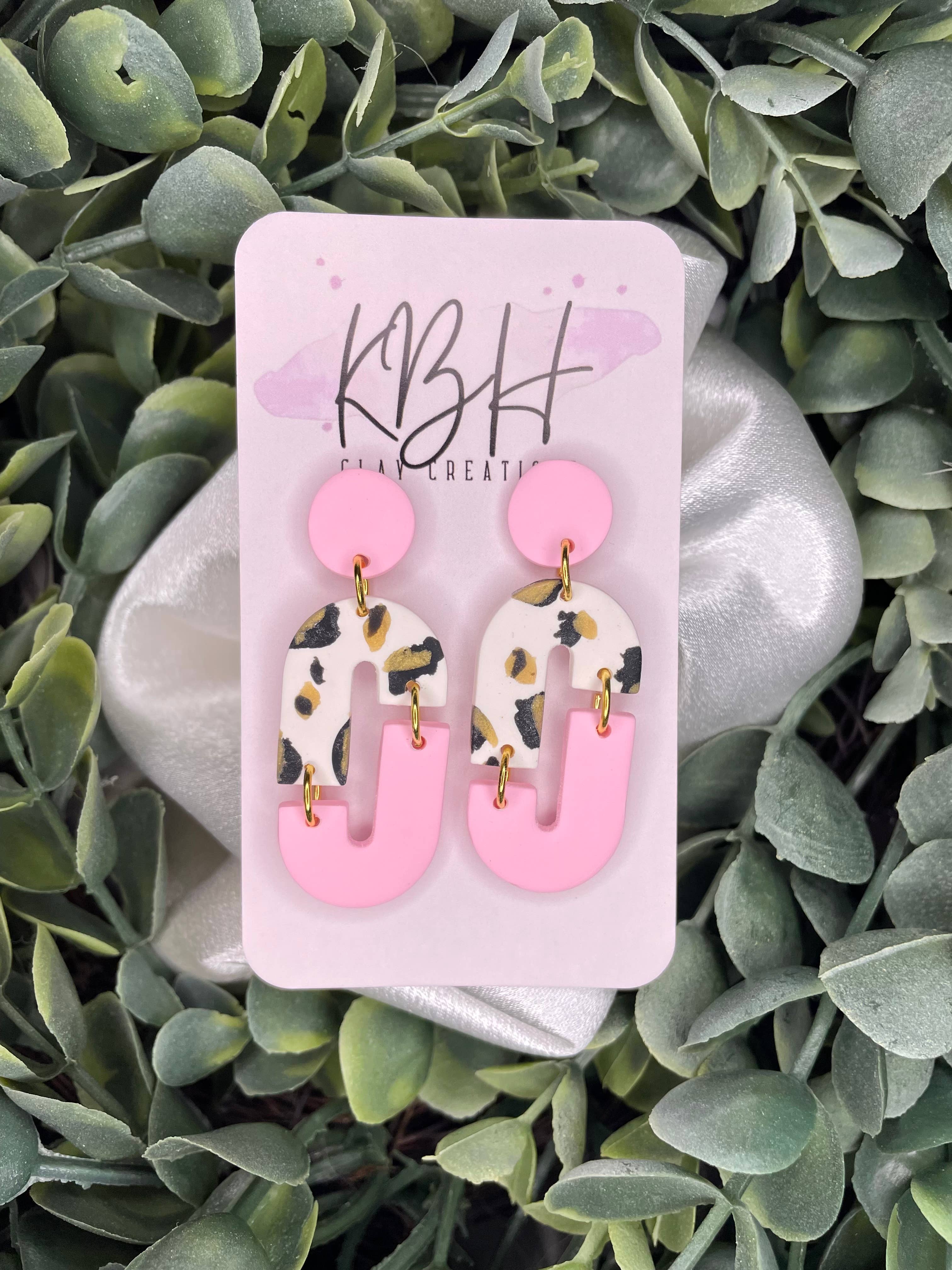 KBH CREATIONS - Wholesale Dangle Earrings - Leopard Chain Dangle Handmade Clay Earrings2