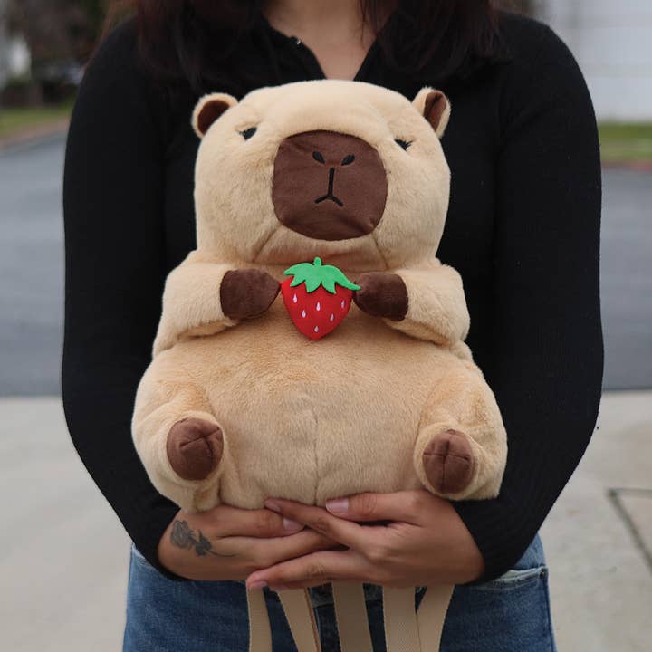 COMECO INC - Wholesale Backpack - Women's - Capybara Furry Plush Backpack
