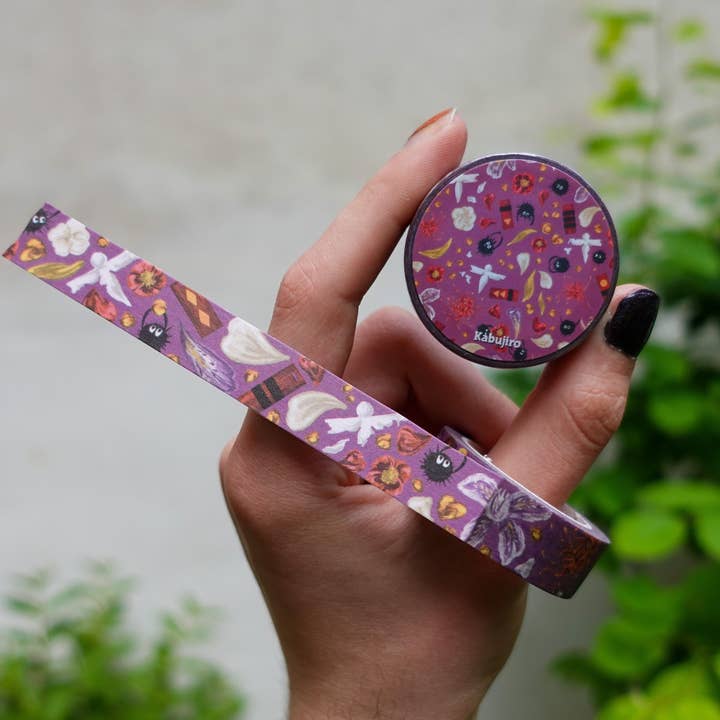Spirit Florals – Purple Washi Tape for wholesale by Kabujiro