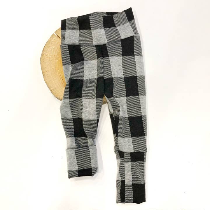 GWM Leggings - Black & Grey Plaid for wholesale by Northern Lullaby