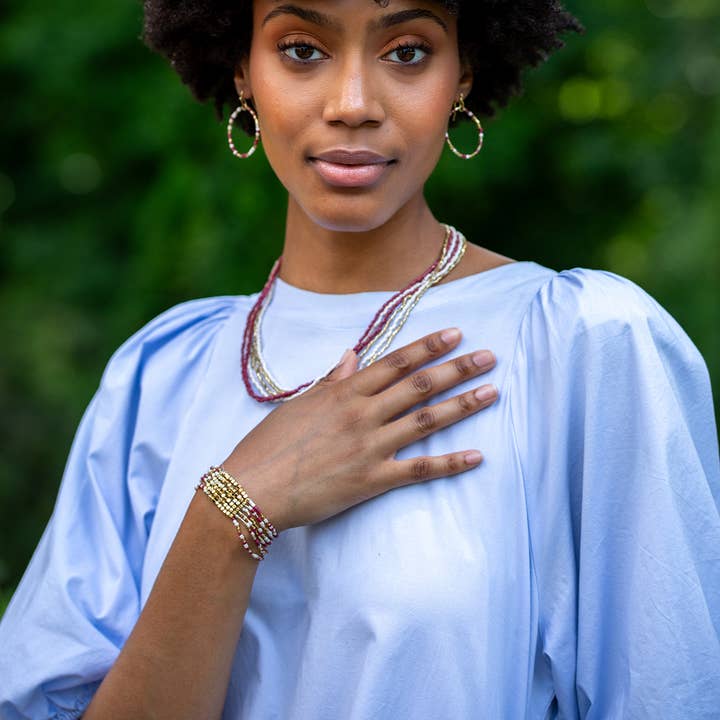 Anju Jewelry - Wholesale Beaded Bracelet - Seed Bead Stretch Statement Bracelets- Multiple Color Styles5