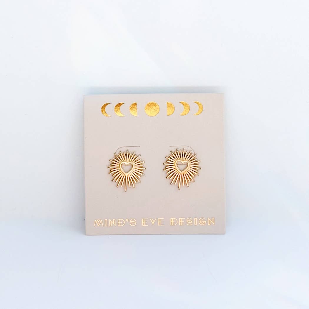 Mind's Eye Design - Vendita all'ingrosso Orecchini a bottone - Orecchini a perno con cuore aperto1