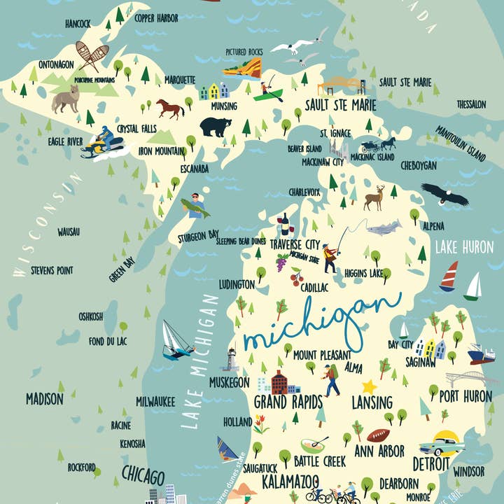 Galleyware - Wholesale Sticker - Michigan Decal Whimsical