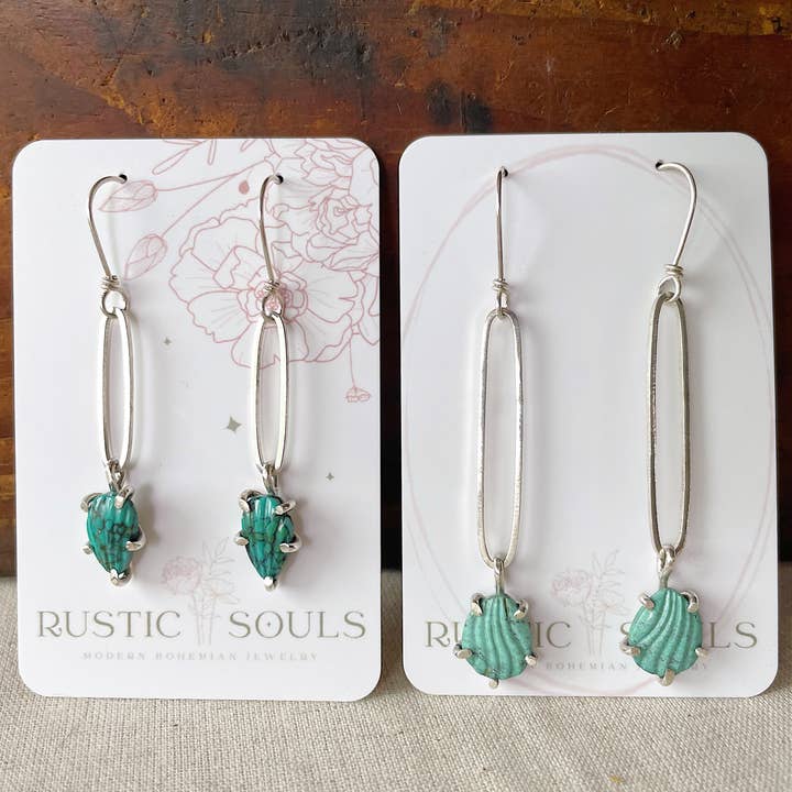 Turkooise oorbellen met paperclip voor wholesale door Rustic Souls