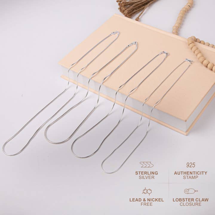 Sterling Silver Italian Magic Snake Chain Necklace for wholesale on Faire3