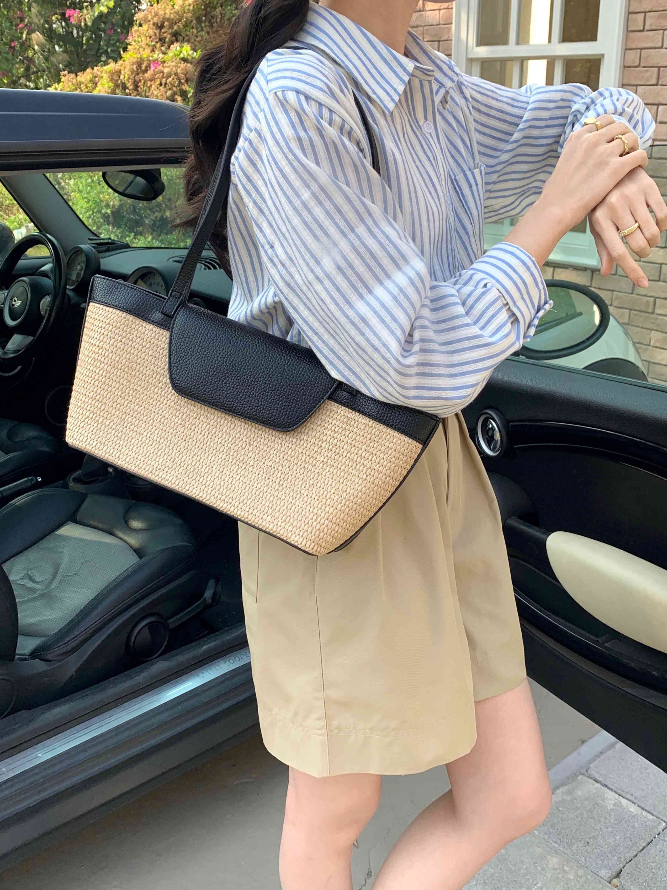 Pretty Persuasions – wholesale Shoulder bag – women's – P25036 Long Straw Shoulder Bag6