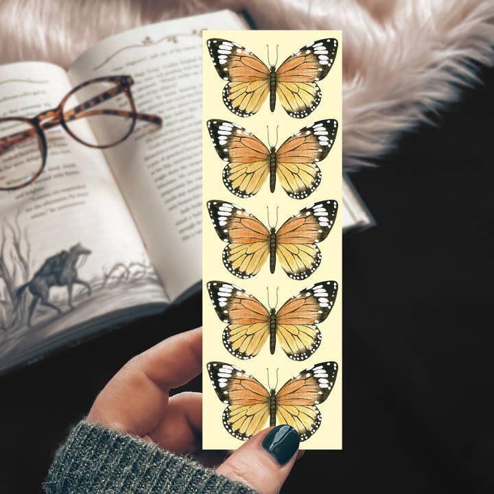 Monarch Butterfly Watercolor Bookmark, Botanical Nature Art for wholesale by Mirkwood Scribes