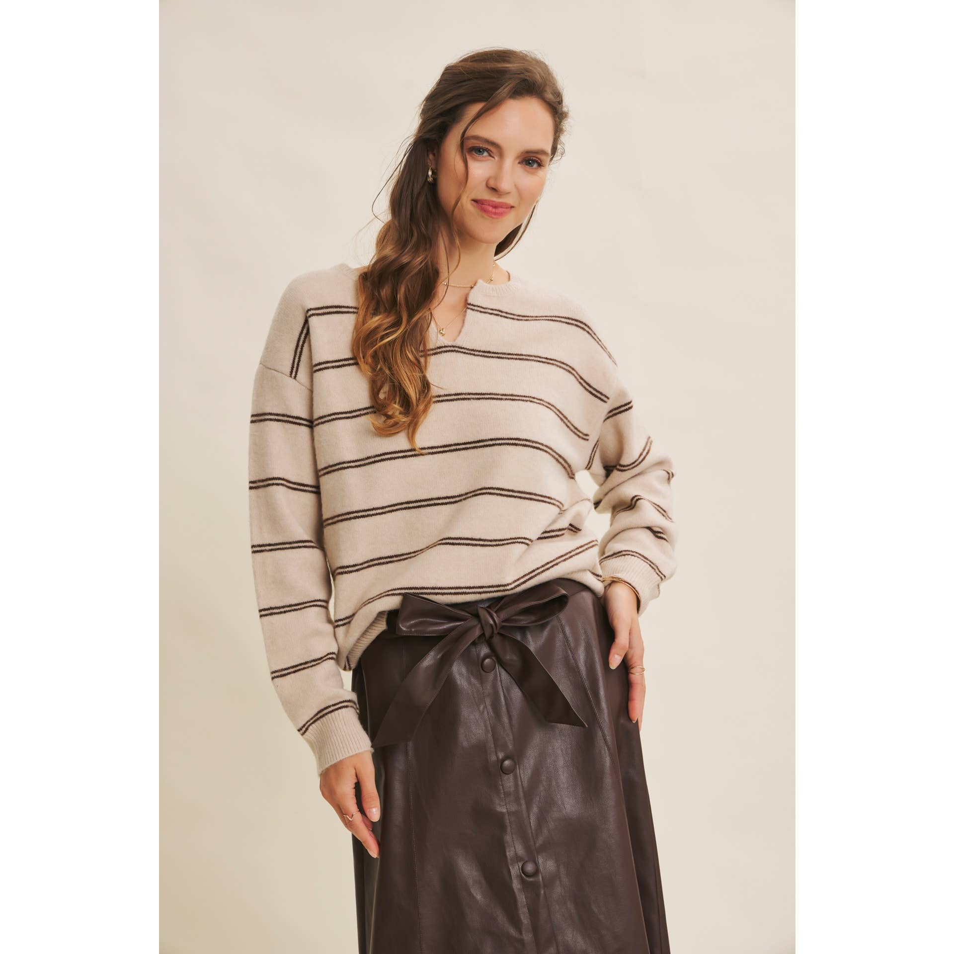 in february - Wholesale Skirt - Women's - SOPHISTICATED VEGAN FAUX LEATHER BELTED MIDI SKIRT4