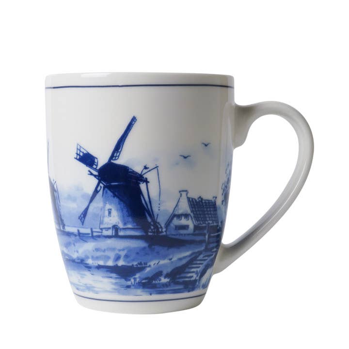 Taza de té azul Delft con campo de tulipanes para venta al por mayor de Heinen Delfts Blauw