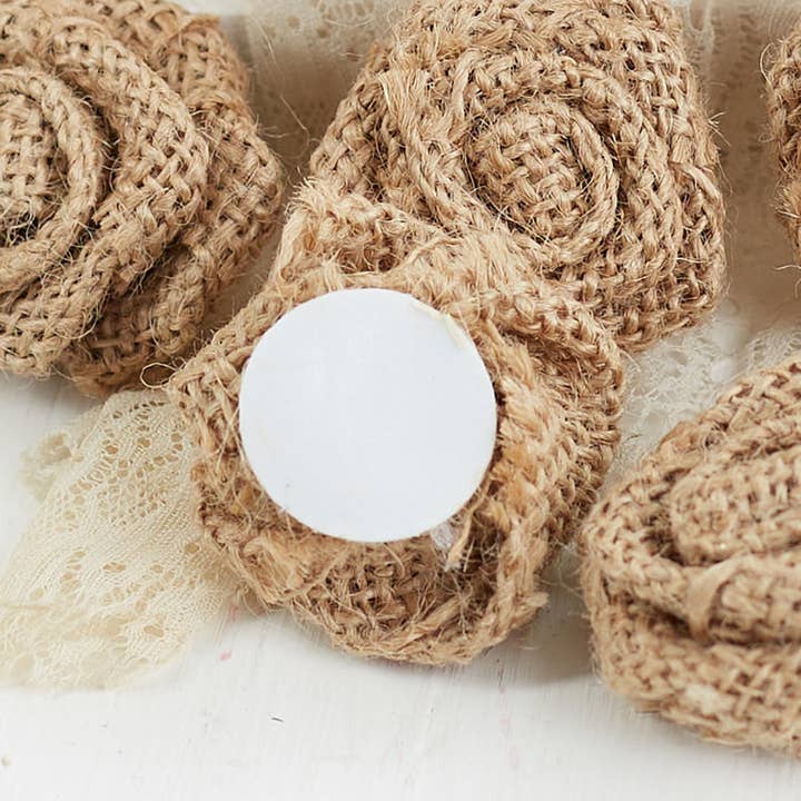 Factory Direct Craft - Wholesale Artificial Flowers - Burlap Rose Embellishments