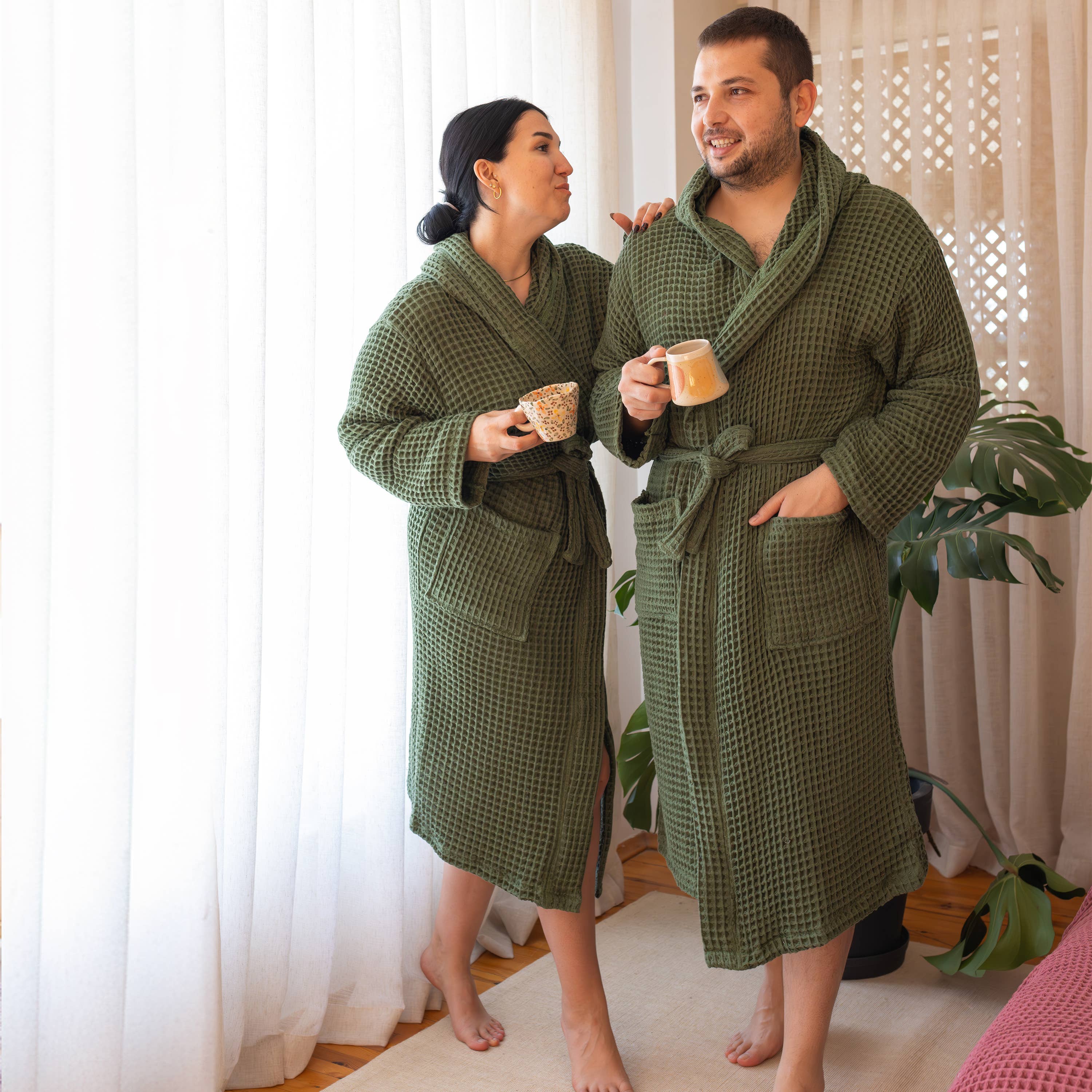 Vivamaison – Engroshandel Morgenkåbe - Unisex – Premium Vaflet Bomuld Badekåbe, Unisex Spa Komfort64