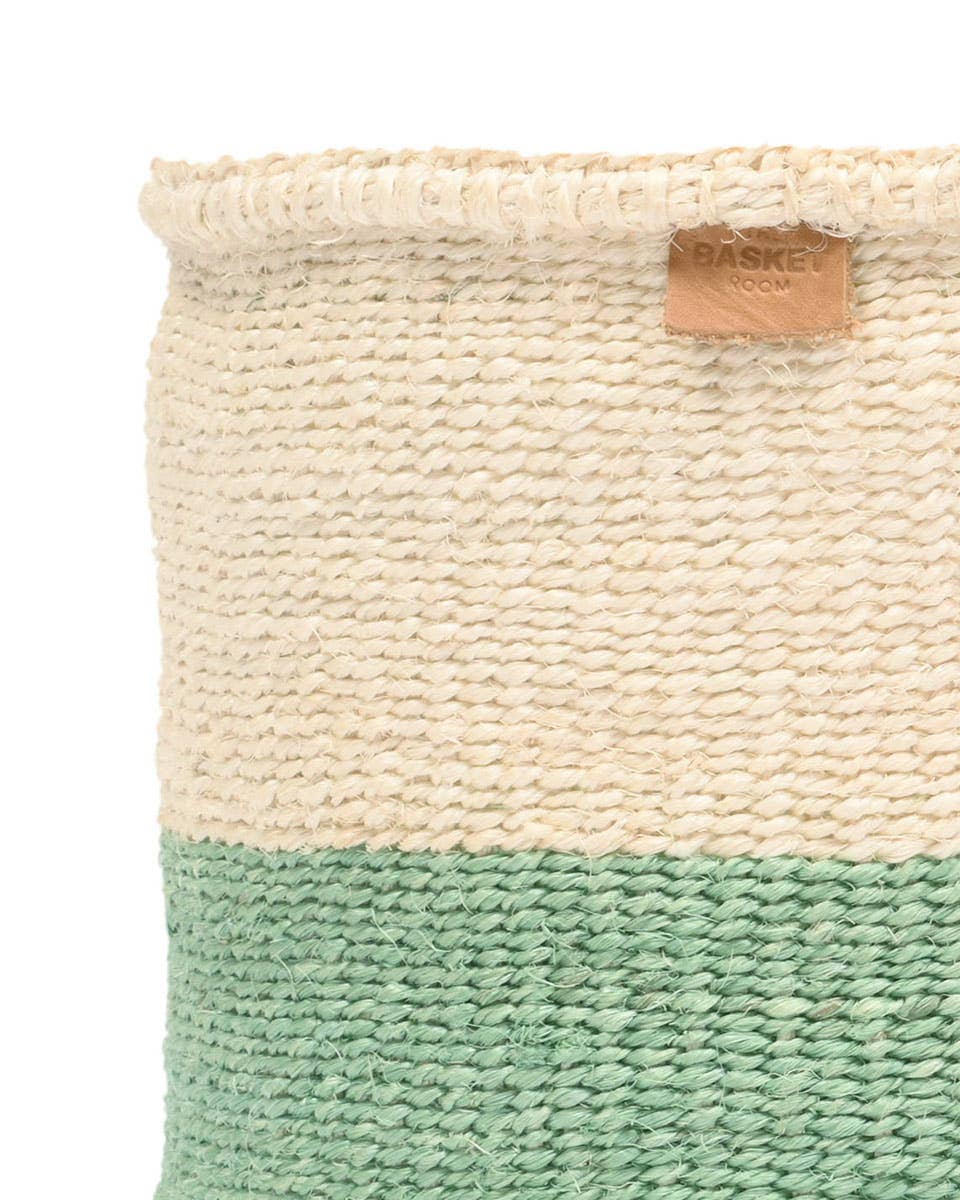 The Basket Room - Wholesale Basket - WILAYA: Green Colour Block Woven Basket | Planter | Toy Basket | Desk Tidy6