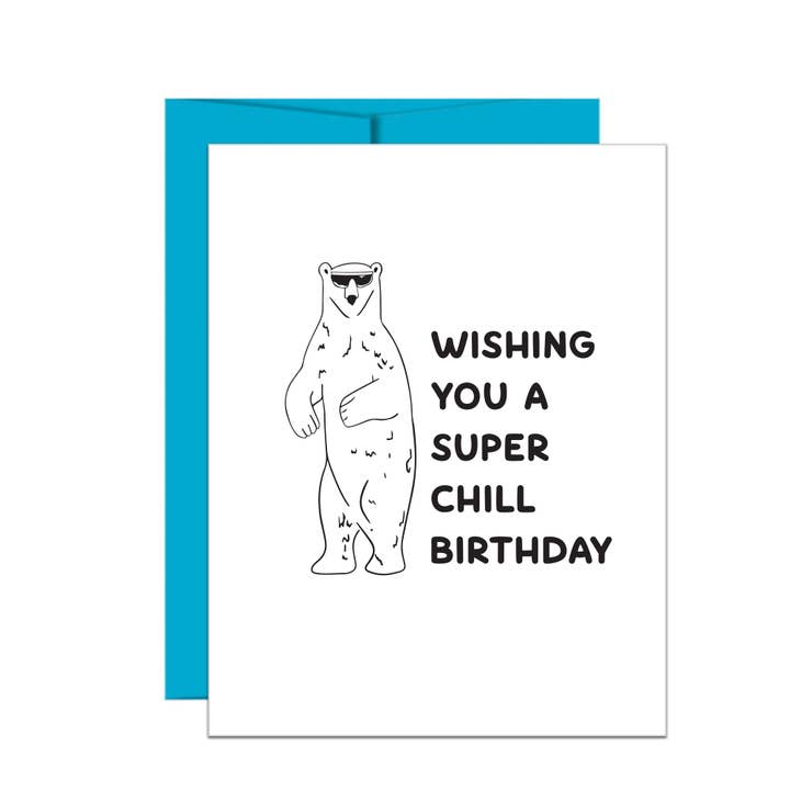 Super Chill Birthday Letterpress Birthday Card for wholesale by Stack Paper Press