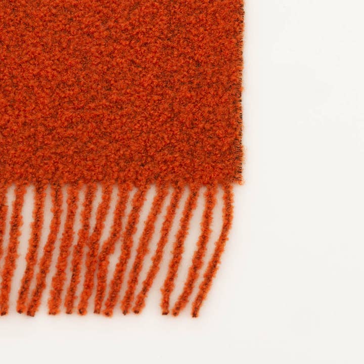 MoST - Wholesale Throw blanket - Wool bouclé throw blanket PARIS orange1
