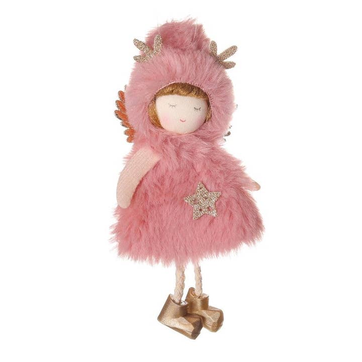 Ekartini - Wholesale Ornament - Angel Plush Ornament With Antlers And Pointed Hat3