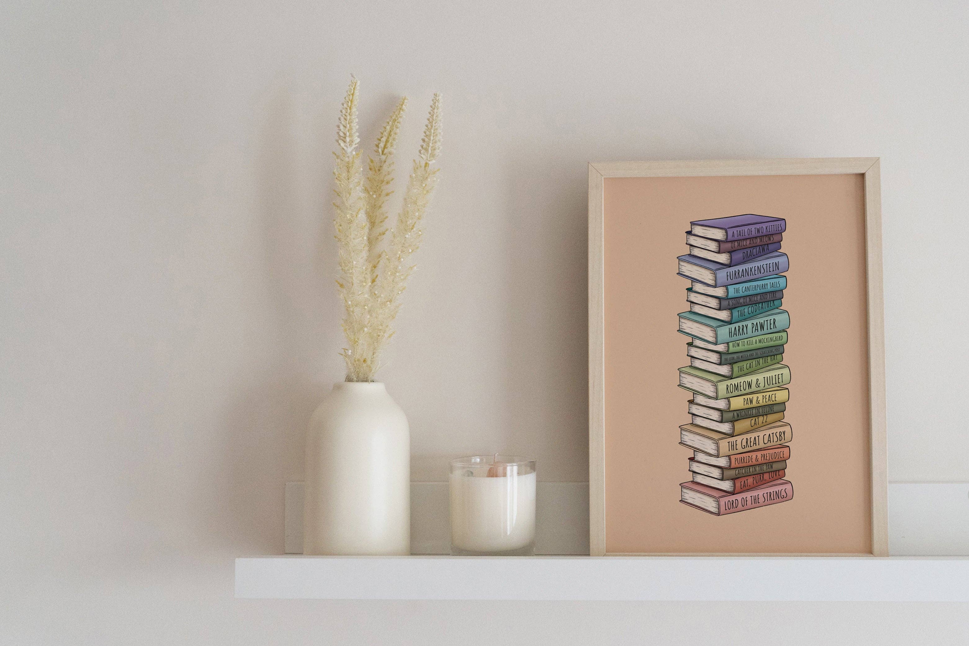 Hayley Jade Design Studio - Wholesale Art Print - Cat Book Puns Art Print1