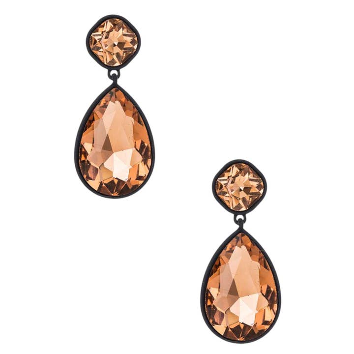 Boucles d'oreilles goutte de cristal pop coloré pour la vente par LA Jewelry Plaza