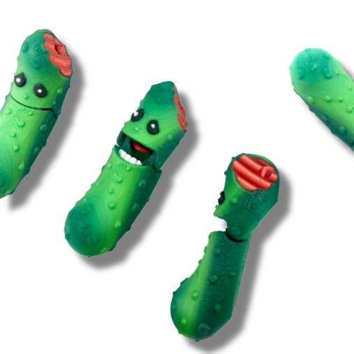 TikTok Bitten Pickle Toy, Ornament or Keychain, 3D Printed for wholesale by Great American Designs