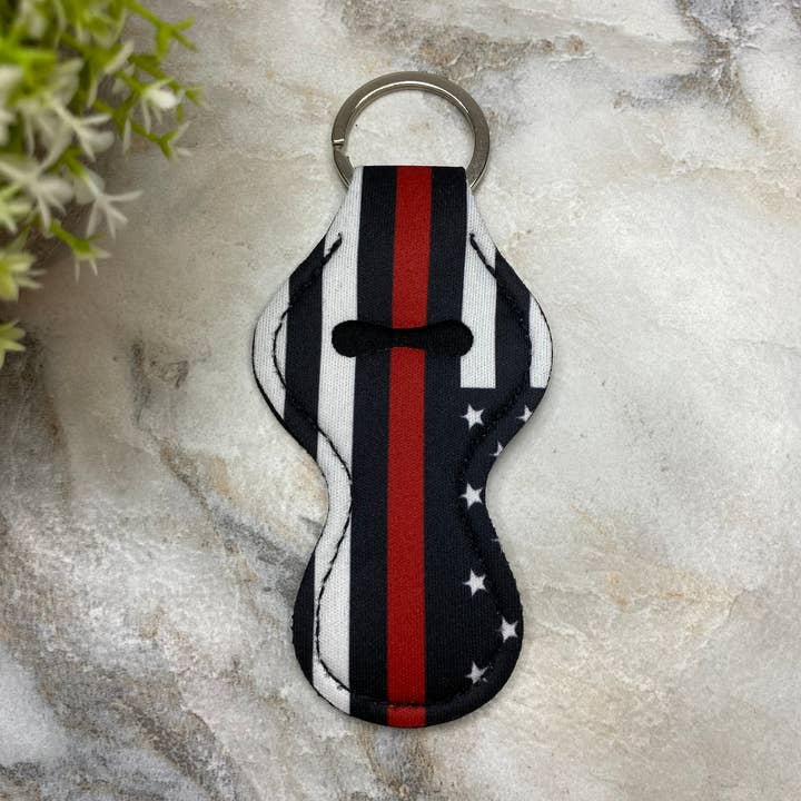 Lip Balm Chapstick Holder - #37 - Red Line Fire Fighter for wholesale by Hive Supply